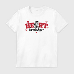 Футболка хлопковая мужская Heart breaker, цвет: белый