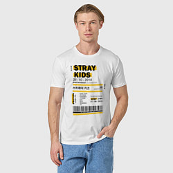 Футболка хлопковая мужская Stray kids ticket, цвет: белый — фото 2