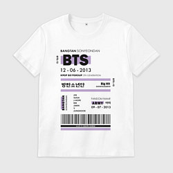Футболка хлопковая мужская Bts ticket, цвет: белый