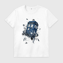 Футболка хлопковая мужская Magic tardis, цвет: белый