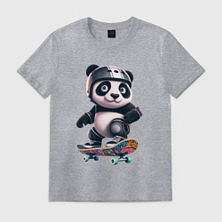 Футболка хлопковая мужская Cool panda on a skateboard - extreme, цвет: меланж