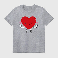Футболка хлопковая мужская Сердечное сердечко, цвет: меланж