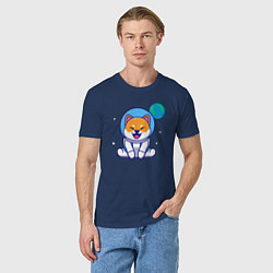 Футболка хлопковая мужская Space doggy, цвет: тёмно-синий — фото 2