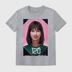 Футболка хлопковая мужская Игра в кальмара 2 игрок 120, цвет: меланж