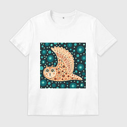Футболка хлопковая мужская Летящая сова, цвет: белый