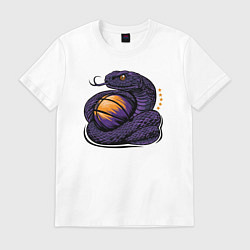 Футболка хлопковая мужская Black mamba basketball, цвет: белый