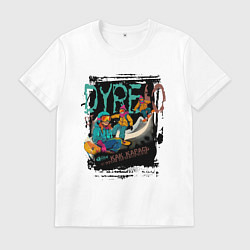 Футболка хлопковая мужская Дурею от сноуборда, как карась от прикормки, цвет: белый