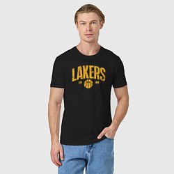 Футболка хлопковая мужская Lakers 1948, цвет: черный — фото 2