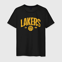 Футболка хлопковая мужская Lakers 1948, цвет: черный