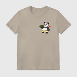 Футболка хлопковая мужская Панда с похмелья, цвет: миндальный