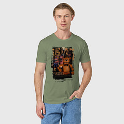 Футболка хлопковая мужская Аниматроники из Five Nights at Freddys, цвет: авокадо — фото 2