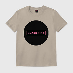 Футболка хлопковая мужская Blackpink logotype - group of South Korea, цвет: миндальный