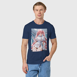 Футболка хлопковая мужская Медсестричка сделает тебе укол любви, цвет: тёмно-синий — фото 2