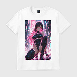 Футболка хлопковая мужская Тифа Локхарт из Final Fantasy VII в стиле киберпан, цвет: белый