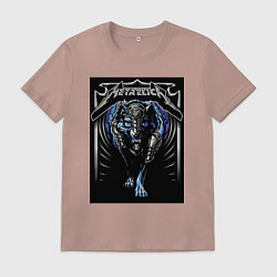 Футболка хлопковая мужская Metallica thrash metal style - wolf, цвет: пыльно-розовый
