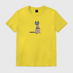 Футболка хлопковая мужская Kitten, цвет: желтый