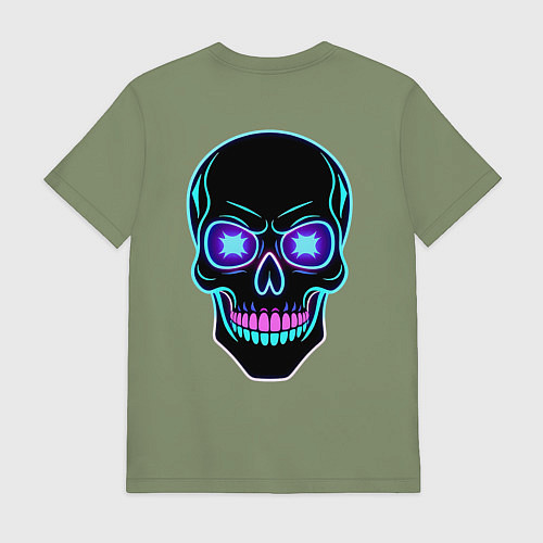 Мужская футболка Halloween skull / Авокадо – фото 2