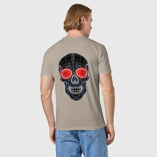 Мужская футболка Halloween skull / Миндальный – фото 4