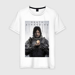 Футболка хлопковая мужская Death Stranding - Norman Reedus, цвет: белый