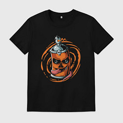 Футболка хлопковая мужская Graffiti smile, цвет: черный