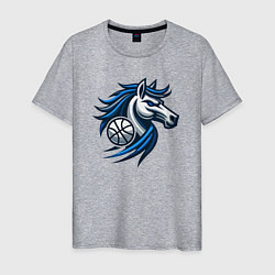 Футболка хлопковая мужская Mavericks horse, цвет: меланж