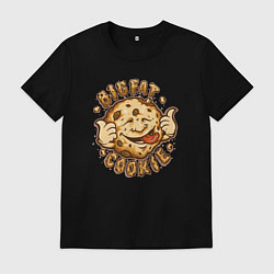 Футболка хлопковая мужская Жирное печенько, цвет: черный