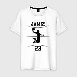 Футболка хлопковая мужская James 23, цвет: белый