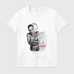 Футболка хлопковая мужская Underworld - trainspotting born slippy, цвет: белый