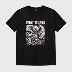 Футболка хлопковая мужская Angel of the abyss, цвет: черный