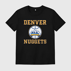 Футболка хлопковая мужская Денвер Наггетс, цвет: черный