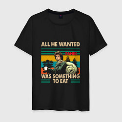 Футболка хлопковая мужская Rambo: All he wanted was something to eat, цвет: черный