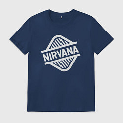 Футболка хлопковая мужская Nirvana rock, цвет: тёмно-синий
