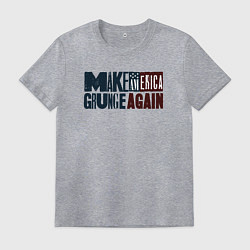 Футболка хлопковая мужская Сделаем Америку гранжевой снова, цвет: меланж