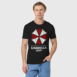 Футболка хлопковая мужская Umbrella corporation logo, цвет: черный — фото 2