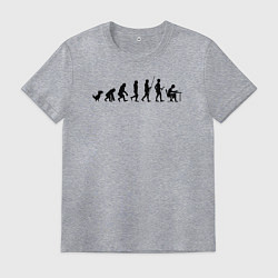 Футболка хлопковая мужская Цикл эволюции человека-программиста, цвет: меланж