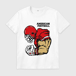 Футболка хлопковая мужская American Football, цвет: белый