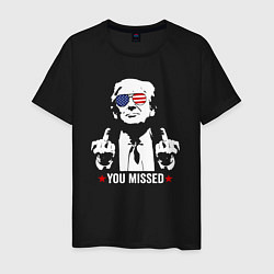 Футболка хлопковая мужская Trump you missed, цвет: черный