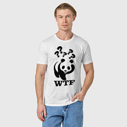 Футболка хлопковая мужская WTF: White panda, цвет: белый — фото 2