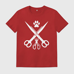 Футболка хлопковая мужская Ветеринарная помощь, цвет: красный