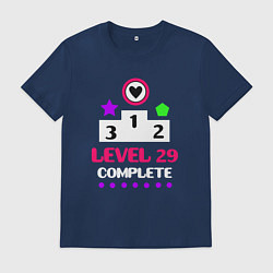 Футболка хлопковая мужская 29 уровень пройден, цвет: тёмно-синий
