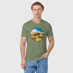 Футболка хлопковая мужская Desert camel, цвет: авокадо — фото 2