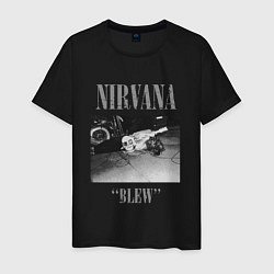 Футболка хлопковая мужская Nirvana blew, цвет: черный