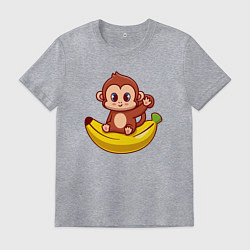 Футболка хлопковая мужская Банановый приветик, цвет: меланж
