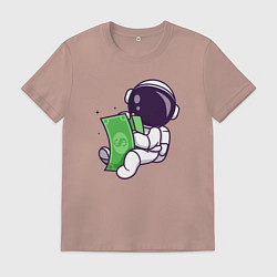 Футболка хлопковая мужская Космонавт и доллары, цвет: пыльно-розовый