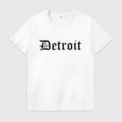 Футболка хлопковая мужская Detroit Michigan - USA, цвет: белый