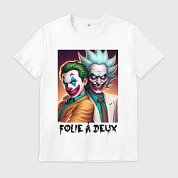 Футболка хлопковая мужская Rick Sanchez and Joker Morty - collab, цвет: белый