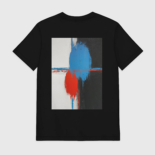 Мужская футболка Картина маслом абстракция / Черный – фото 2