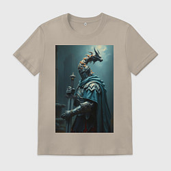 Футболка хлопковая мужская Рыцарь в броне в стиле Dark Souls, цвет: миндальный