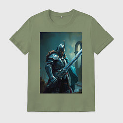 Футболка хлопковая мужская Рыцарь в броне в стиле Dark Souls, цвет: авокадо