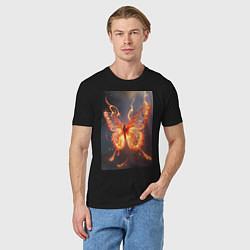Футболка хлопковая мужская Огненная бабочка, цвет: черный — фото 2